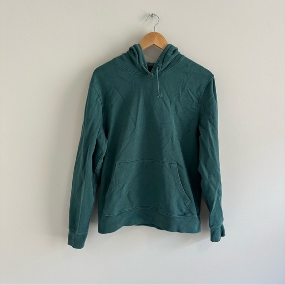 J.Crew Factory Green Teal French Terry Hoodie Sweatshirt Pullover Style AH298 - Picture 6 of 16